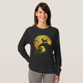 Chihuahua and Moon Silhouette Dog  Halloween T-shirt (Voorkant volledig)