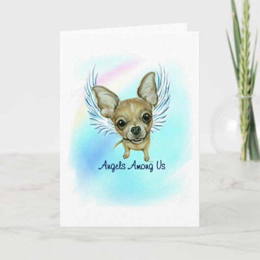 Chihuahua Angel Dog Pet Loss Sympathy Card Bedankkaart (Voorkant)