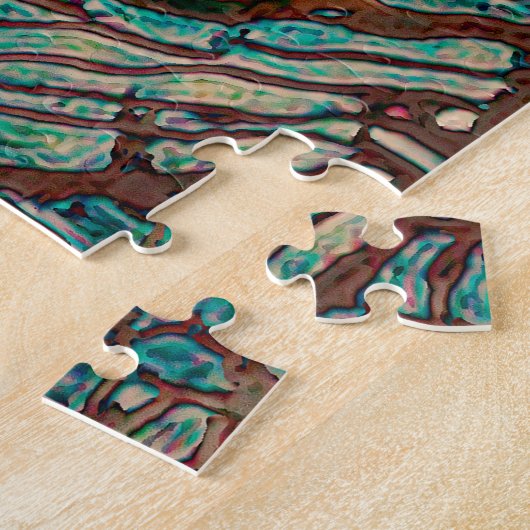 Chihuahua Art Blauwgroen portret van Brown Dog Legpuzzel (Zijkant)