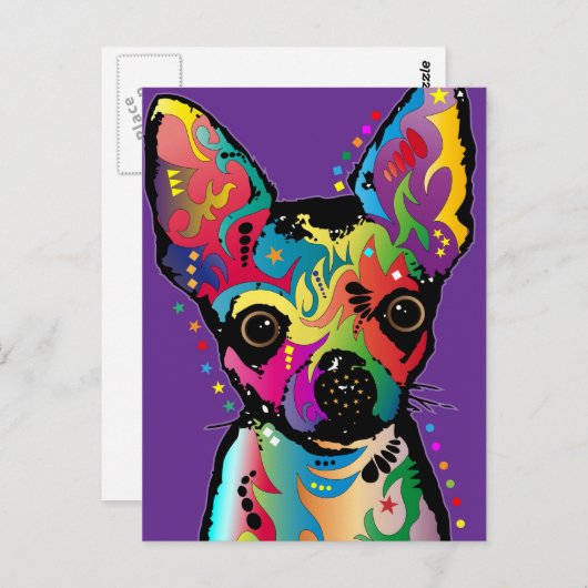 Chihuahua Art Briefkaart (Voorkant / Achterkant)