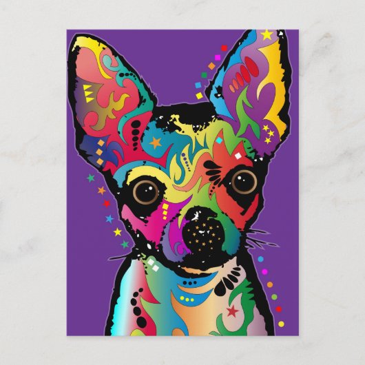 Chihuahua Art Briefkaart (Voorkant)