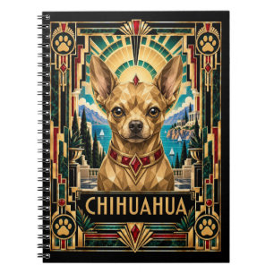 Chihuahua, Art Deco Hond Notitieboek