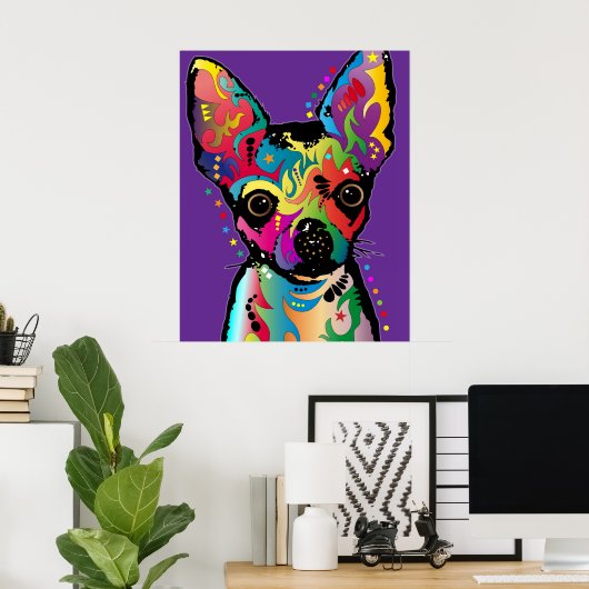 Chihuahua Art Poster (Thuiskantoor)
