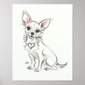 Chihuahua Art print | Snelle schets (Voorkant)