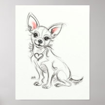 Chihuahua Art print | Snelle schets
