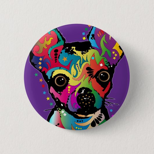 Chihuahua Art Ronde Button 5,7 Cm (Voorkant)