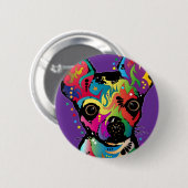Chihuahua Art Ronde Button 5,7 Cm (Voorkant /achterkant)