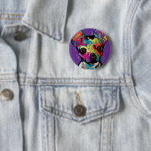 Chihuahua Art Ronde Button 5,7 Cm (In situ)
