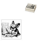 Chihuahua Artist No. 3 Rubber Stamp Rubberstempel (Gestempeld)