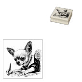 Chihuahua Artist Nr. 2 Rubber Stamp Rubberstempel (Gestempeld)