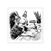 Chihuahua Artist Nr. 4 Rubber Stamp Rubberstempel (Afrduk)