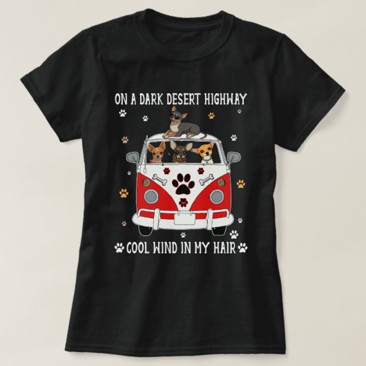 Chihuahua Artwork Painting Desert Highway T-shirt (Design voorkant)
