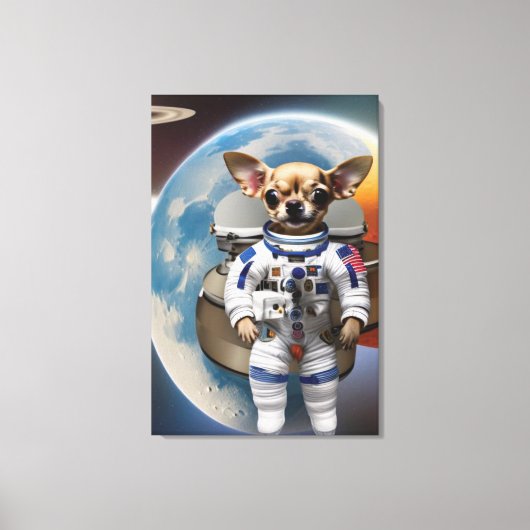 Chihuahua Astronaut Canvas Print (Voorkant)
