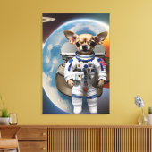 Chihuahua Astronaut Canvas Print (Insitu (Woonkamer))
