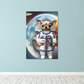 Chihuahua Astronaut Canvas Print (Insitu (Houten vloer))