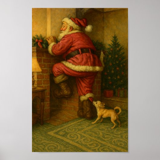 Chihuahua Attacking Santa Poster (Voorkant)