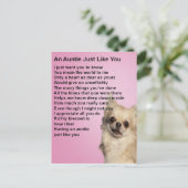 Chihuahua Auntie Poem Briefkaart (Staand voorkant)