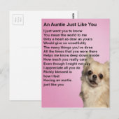 Chihuahua Auntie Poem Briefkaart (Voorkant / Achterkant)