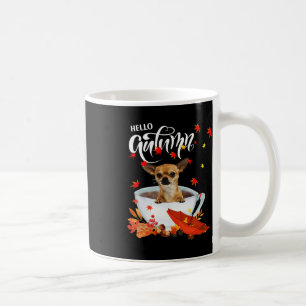 Chihuahua Autumn Dog en koffie Herfst Thanksgiving Koffiemok