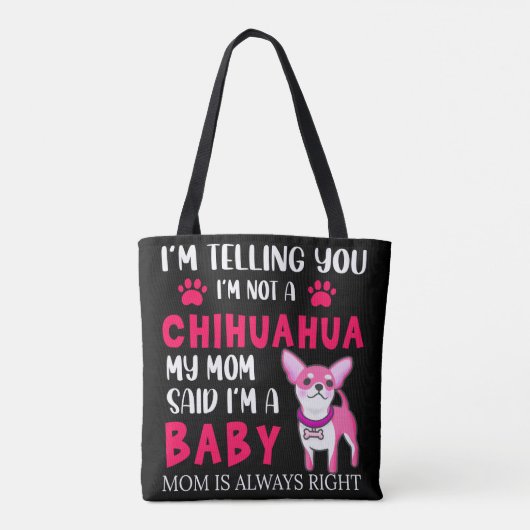 "CHIHUAHUA BABY" MOM TAS. CANVAS TAS (Achterkant)