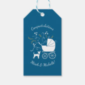 Chihuahua Baby shower Blue Boy Dog Cadeaulabel (Voorkant)
