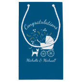 Chihuahua Baby shower Blue Boy Dog Klein Cadeauzakje (Achterkant)