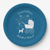 Chihuahua Baby shower Blue Boy Dog Papieren Bordje (Voorkant)