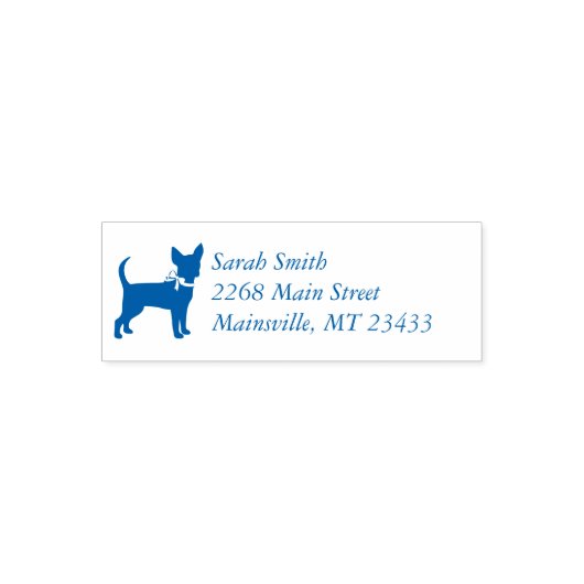 Chihuahua Baby shower Blue Boy Dog Zelfinktende Stempel (Design)