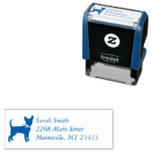 Chihuahua Baby shower Blue Boy Dog Zelfinktende Stempel (In situ)