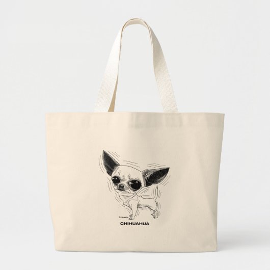 Chihuahua Bag Grote Tote Bag (Voorkant)