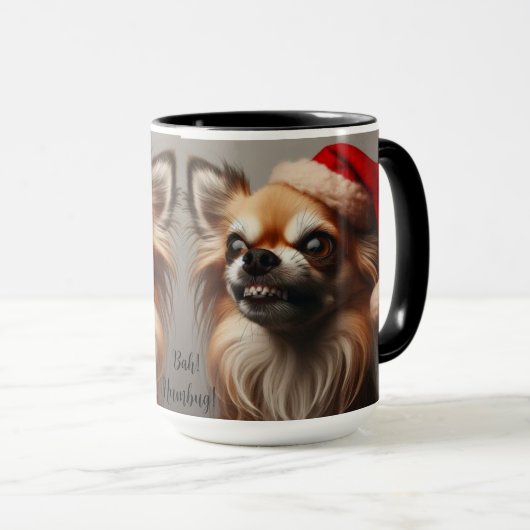 Chihuahua Bah! Humbug Christmas Coffee Mok Cup (Voorkant rechts)
