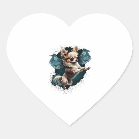 Chihuahua Ballerina Ballet Dansen Hart Sticker (Voorkant)