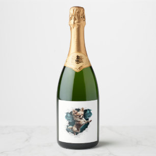 Chihuahua Ballerina Ballet Dansen Sparkling Wijnetiket
