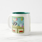 Chihuahua Bamboo Tiki Bar Tweekleurige Koffiemok (Voorkant links)