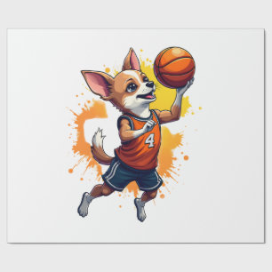 Chihuahua Basketbal Speler Sport Dunk Kopie Cadeaupapier