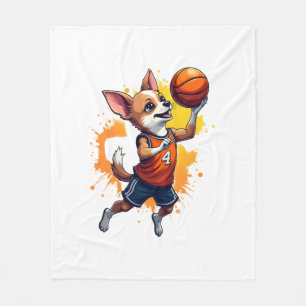 Chihuahua  Basketbal  Speler  Sport  Dunk  Kopie Fleece Deken