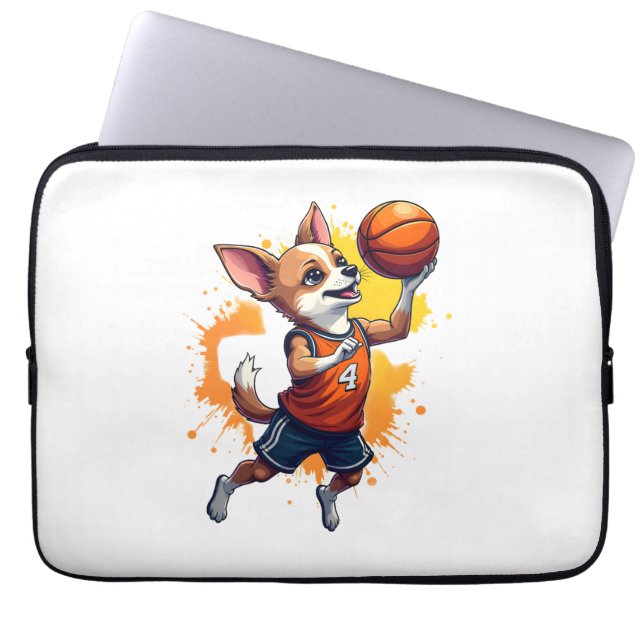 Chihuahua  Basketball  Player  Sport  Dunk  Copy Laptop Sleeve (Voorkant)