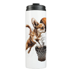 Chihuahua Basketballer Sport Dunk Thermosbeker