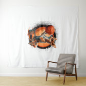 Chihuahua Basketballer Sport Dunk Wandkleed (In Situ (horizontaal))