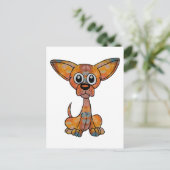 Chihuahua Batik Briefkaart (Staand voorkant)