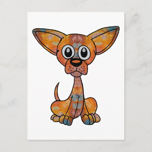 Chihuahua Batik Briefkaart (Voorkant)