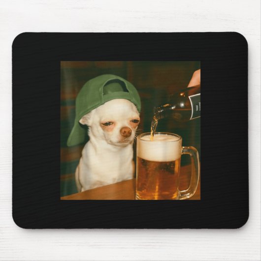 Chihuahua Bier Grappige Meme Hond Reactie Humor Ho Muismat (Voorkant)