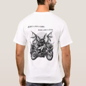 Chihuahua Biker met Vleermuisvleugels T-shirt (Achterkant)