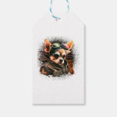 Chihuahua Biker Motorcycle Riding Dog Dad Cadeaulabel (Voorkant)
