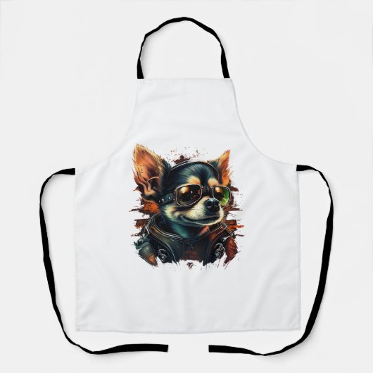 Chihuahua Biker Motorcycle Riding Dog Dad Schort (Voorkant)