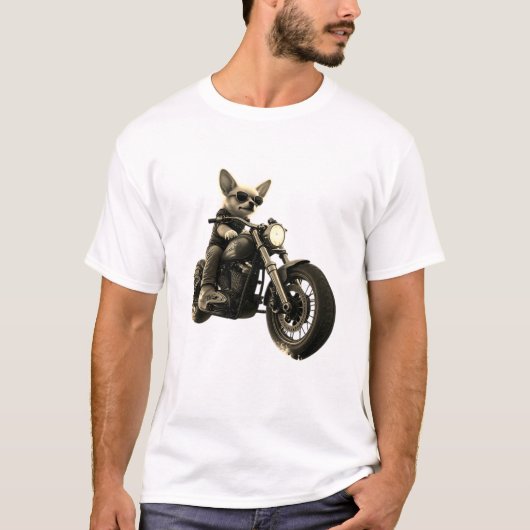 Chihuahua Biker T-shirt (Voorkant)