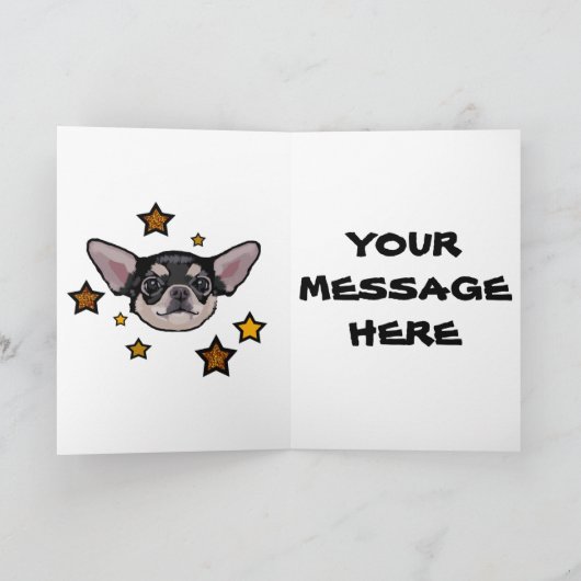 Chihuahua Birthday Card op maat Kaart (Binnen)