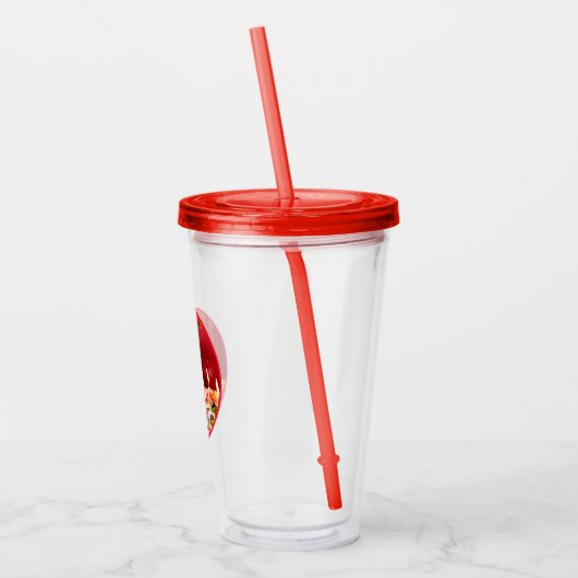 Chihuahua Birthday Pizza Pie Acryl Drinkbeker (Links)