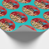 Chihuahua Birthday Pizza Pie Cadeaupapier (Hoek)