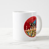 Chihuahua Birthday Pizza Pie Grote Koffiekop (Voorkant rechts)